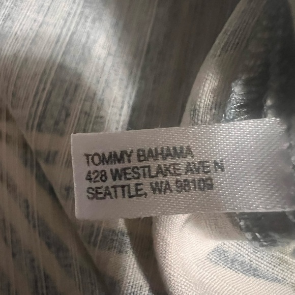 Tommy Bahama 100% Silk Men’s Large Blue Hawaiian Camo Shirt Orchid Palm Sz. L - Picture 4 of 12